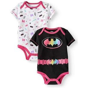 BATGIRL One piece Underwear Romper 2-pk Bodysuits Size 12M Baby